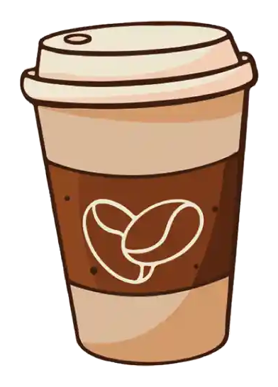 A takeaway coffee cup sticker A takeaway coffee cup sticker